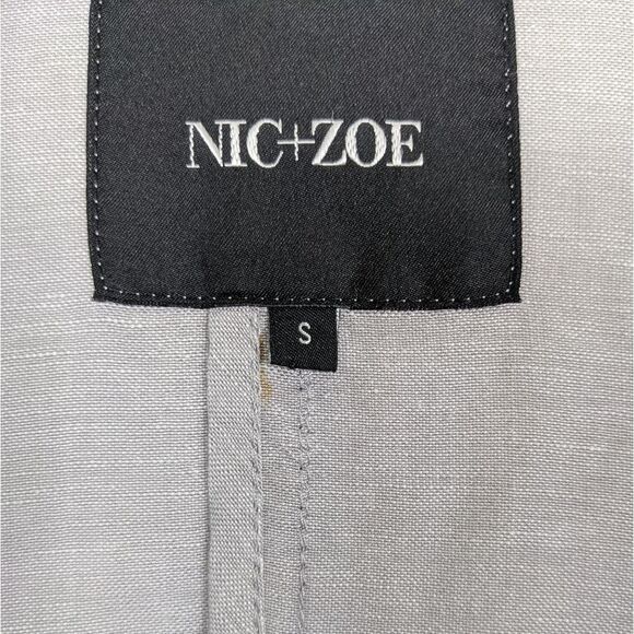 Nic + Zoe Taupe Linen Fitted Jacket Small - Picture 8 of 9